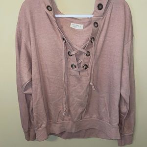 super cute tie up hoodie!